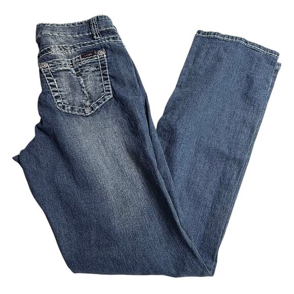 VTG Distressed ANGELS JEANS Boot Cut 5 Pocket Women's Size 8 Blue Denim 29x31.5 - Picture 1 of 8